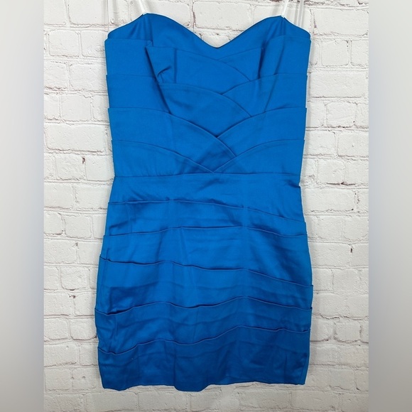B‎ Darlin Dress Bodycon Mini strapless turquoise party cocktail dance sz 3/4 NWT - Picture 1 of 4